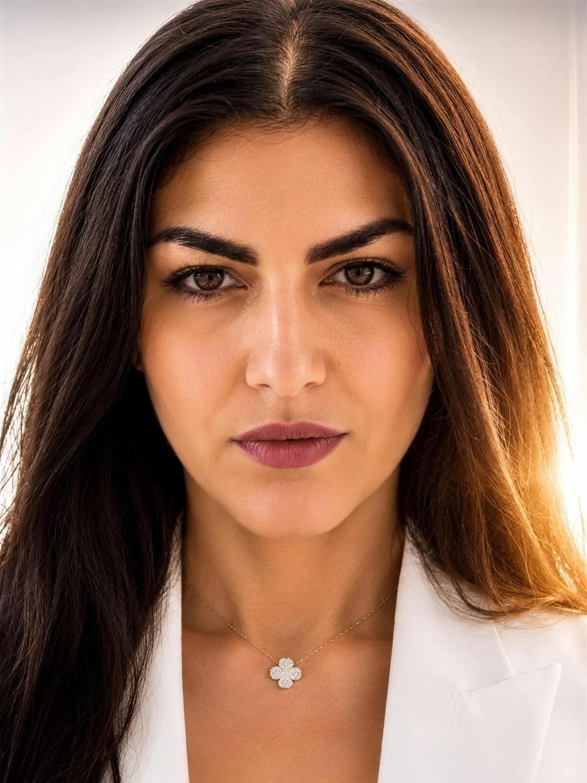 Olga Newman, executive coach and founder of Executive Coaching Advisory, portrait in a white blazer